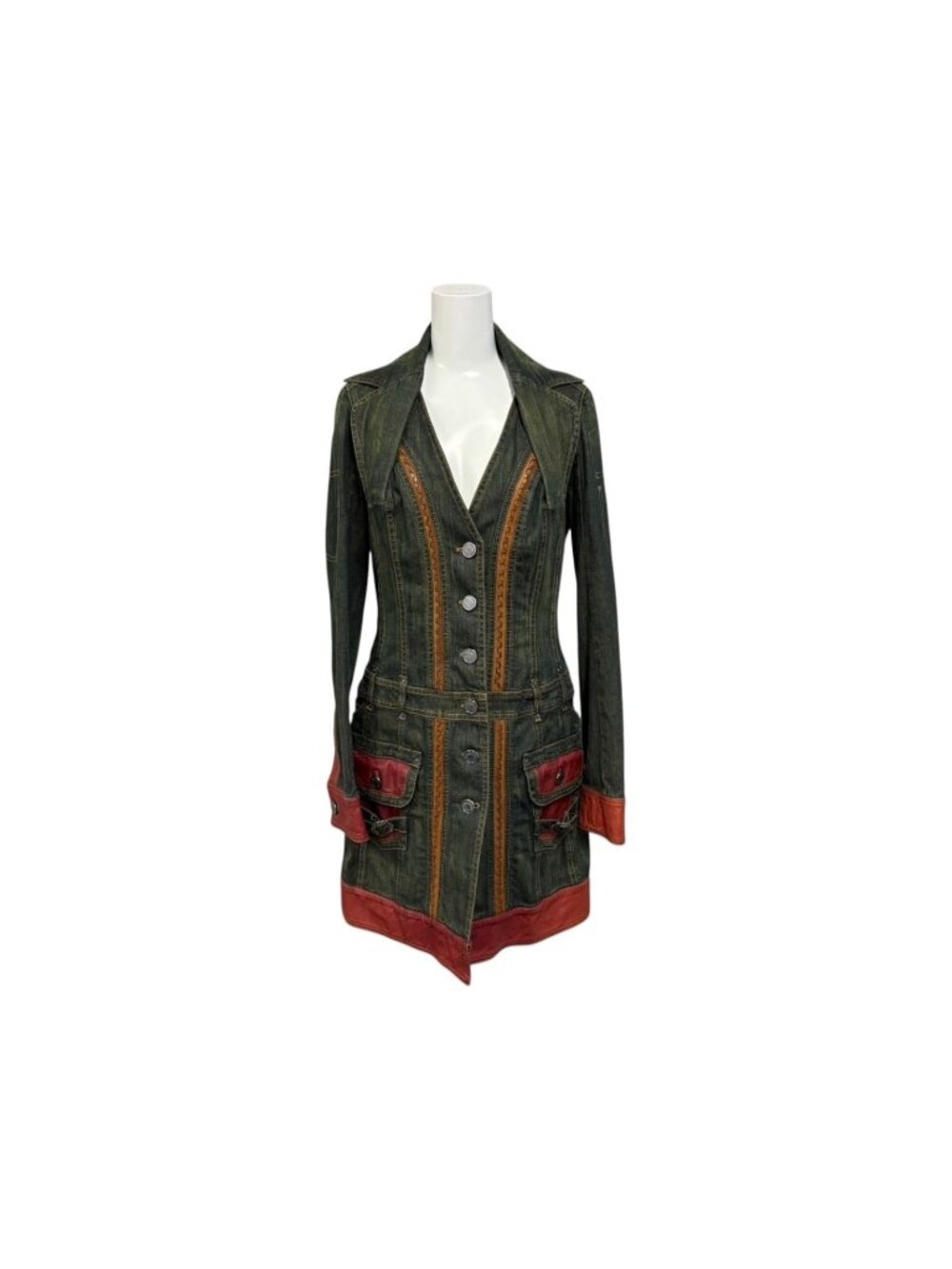 Dior Denim Jacket Black Green Red Cotton Polyurethane